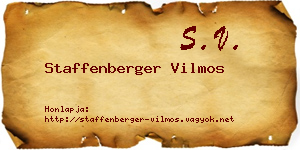 Staffenberger Vilmos névjegykártya